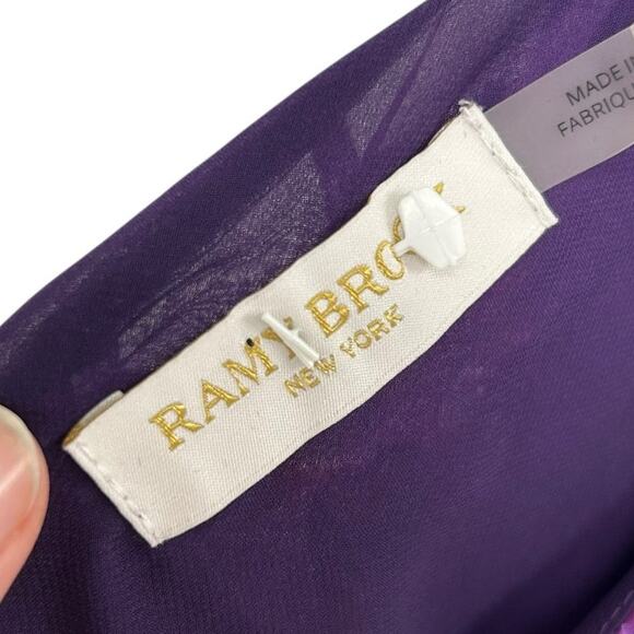 Ramy Brook Purple Michelle Silk Blend One Shoulder Belted Mini Dress Womens 8 - Picture 4 of 8